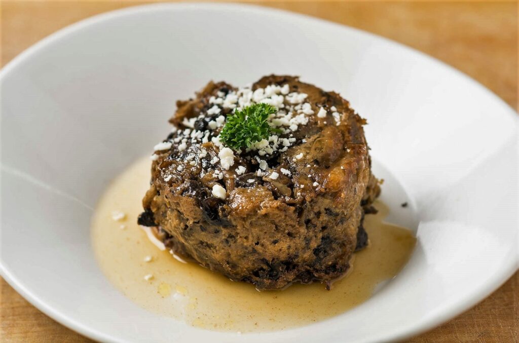 Steakhouse Recipe- Wild Mushroom Bread Pudding