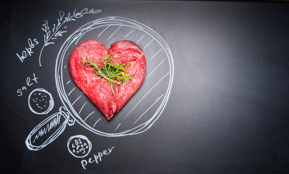 Heart-shaped steak