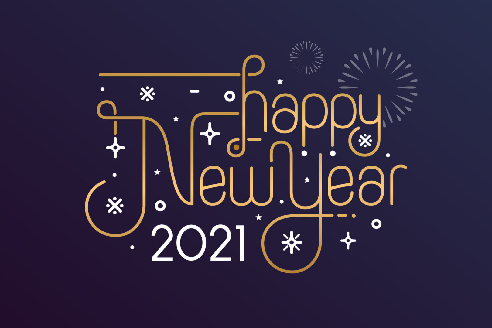 Happy New Year 2021 vector illustration for banner, flyer and greeting card
