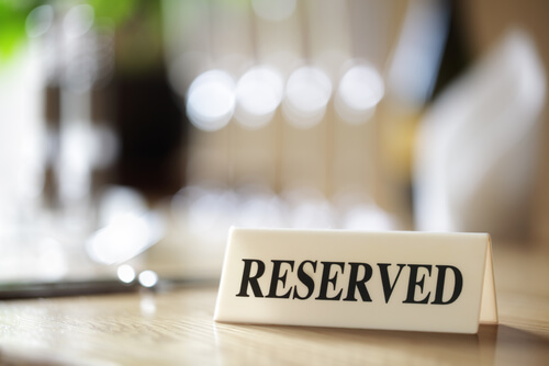 Reserved table at Steakhouse in Dallas