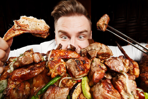 Man Excited to try Dish at Steakhouse